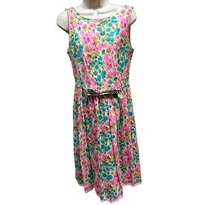 Boden women’s spring floral summer dress with bow size 8 feminine preppy Easter